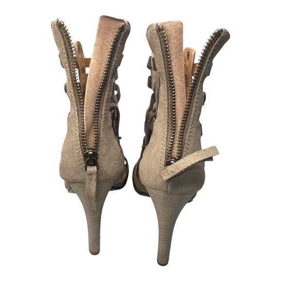 Nine West Vintage America VABRADIE Brown Leather Gladiator Heels Sandals 9M - Picture 4 of 13